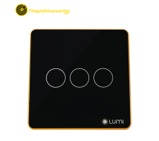 Công Tắc Thông Minh 3 Nút Viền Nhôm, Kính Phẳng